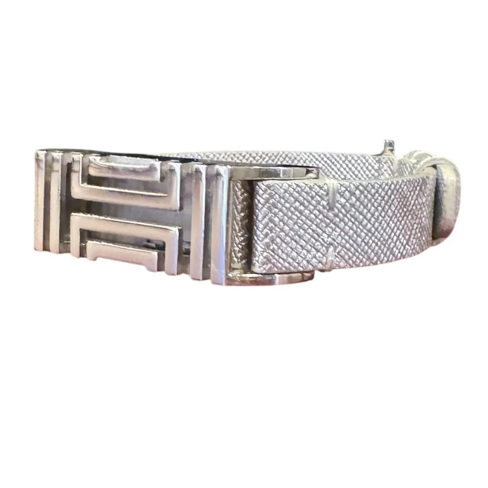 TORY BURCH SILVER CASE & SILVER LEATHER STRAP FITBIT BRACELET